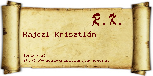 Rajczi Krisztián névjegykártya